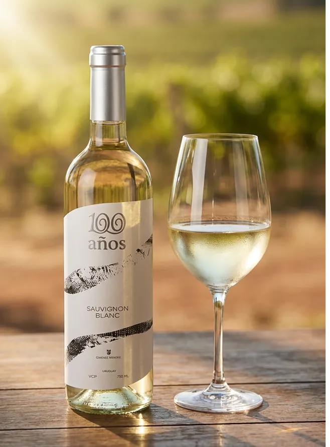Wine label design for Giménez Méndez 100-year line