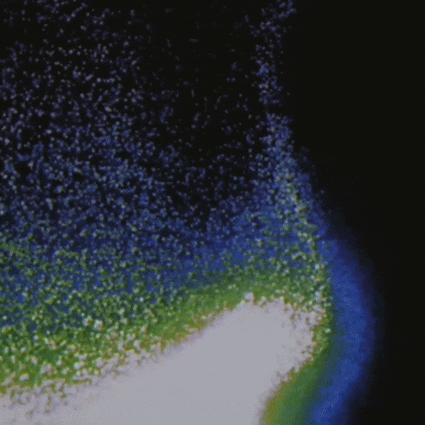 Lyric video frame showing typographic animation synced to music